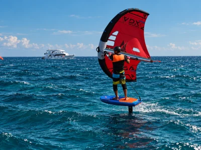 Dahab wing foil running